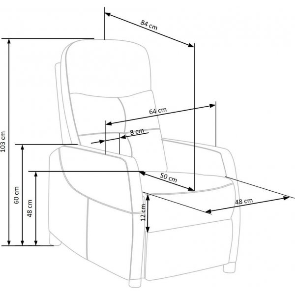 Gunvor reclinerfåtölj i blå sammet Gunvor reclinerfåtölj i blå sammet