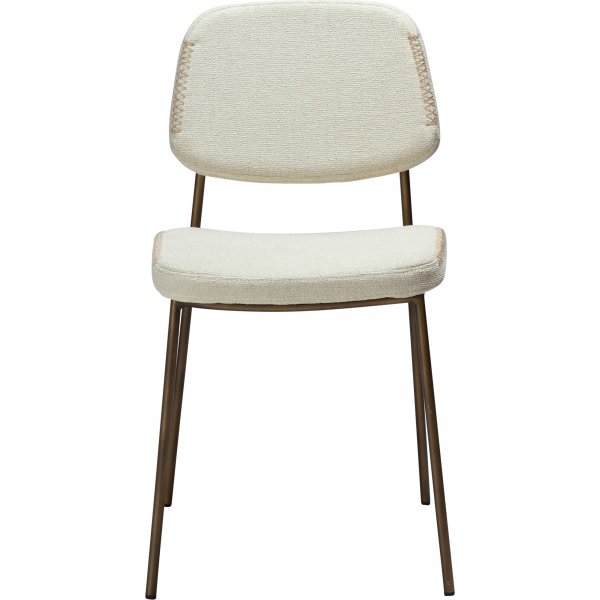 Chaise de salle à manger Menta - Bouclé blanc/laiton antique Chaise de salle à manger Menta - Bouclé blanc/laiton antique