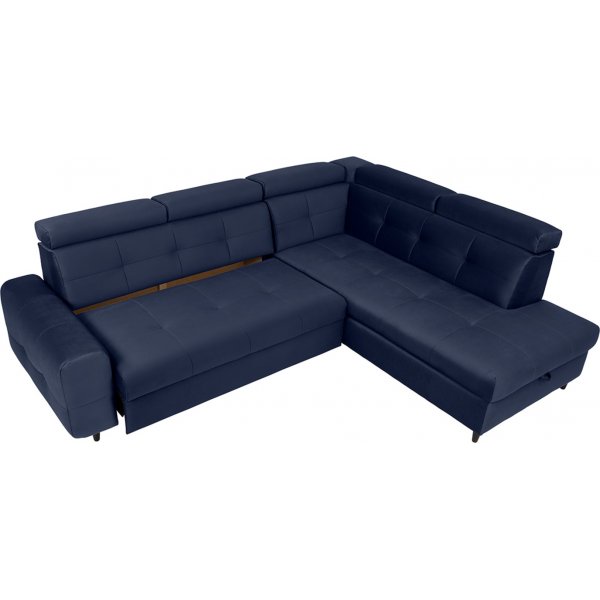 Matras hrnbddsoffa med ppet avslut hger - Bl