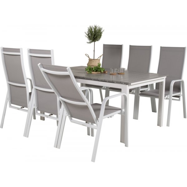 Levels utematgrupp med 6 st Copacabana stolar - Grå/Vit Levels utematgrupp med 6 st Copacabana stolar - Grå/Vit