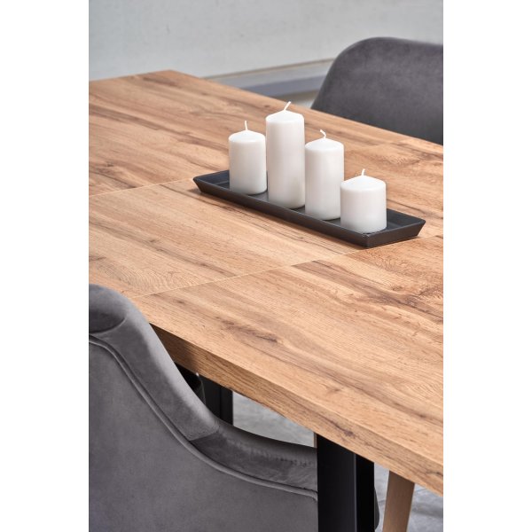 Table  manger Kasady 160-210 cm - Chne Wotan/noir