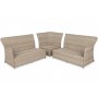 Hrnsoffa Bergamo med ftlj & bord - Beige/beige melerad