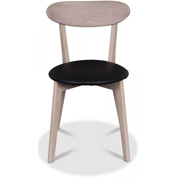 Tundra matstol - Whitewash / Svart PU Tundra matstol - Whitewash / Svart PU