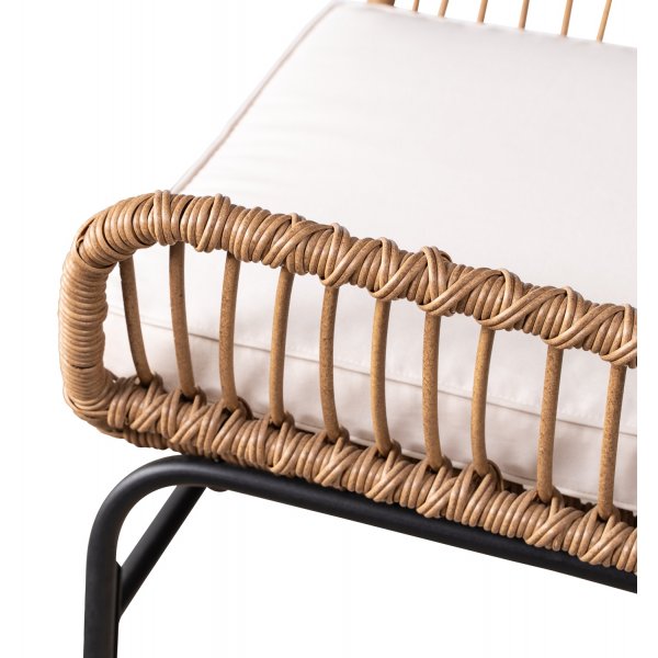 Utematstol Sommar i konstrotting Beige / Svart - 2 st