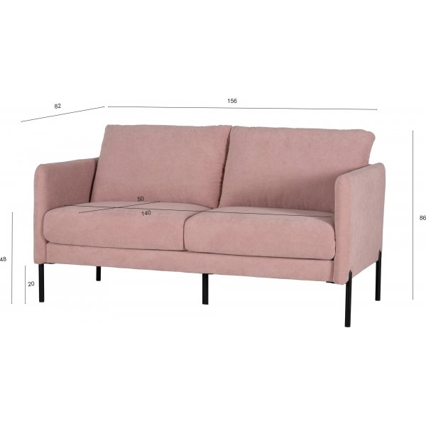 Kingsley 2,5-sits soffa i rosa sammet + Flckborttagare fr mbler