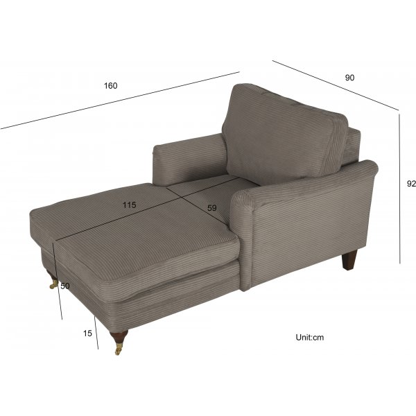 Chaiselounge Howard Watford Deluxe - Grå + Textilrengöring för möbler Chaiselounge Howard Watford Deluxe - Grå + Textilrengöring för möbler