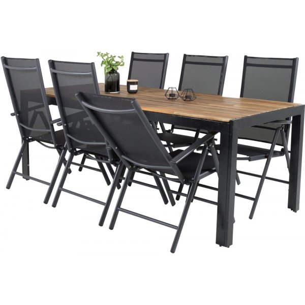 Bois utematgrupp med 6 st Break stolar - Svart/Natur Bois utematgrupp med 6 st Break stolar - Svart/Natur