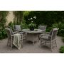 Utegrupp; 4 stolar och matbord 110 cm gr/rotting - Jacksonville/Provence