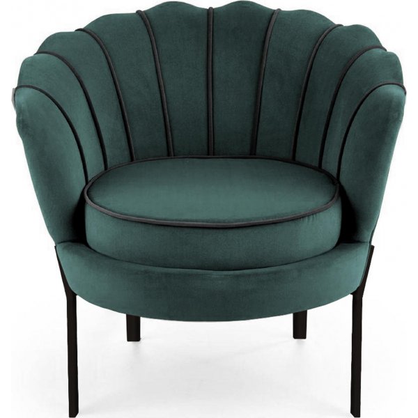Fauteuil Duran en velours vert