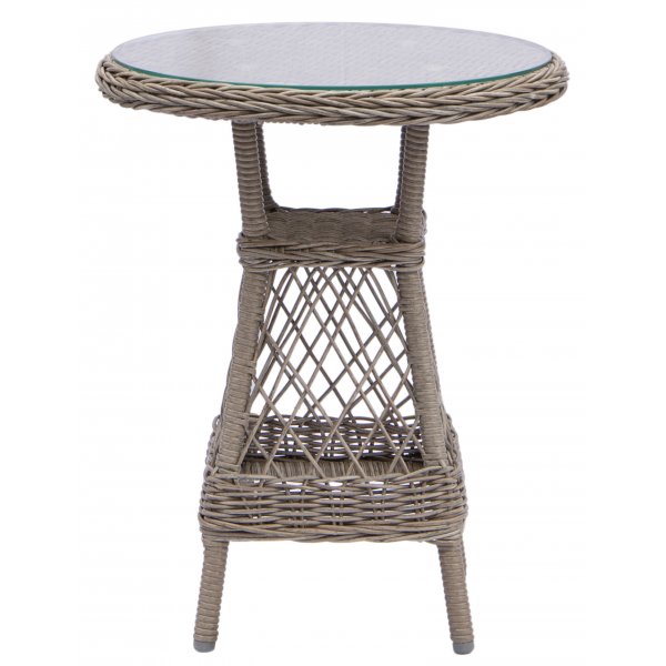 Utegrupp i konstrotting; 2 stolar med sidobord Utegrupp i konstrotting; 2 stolar med sidobord