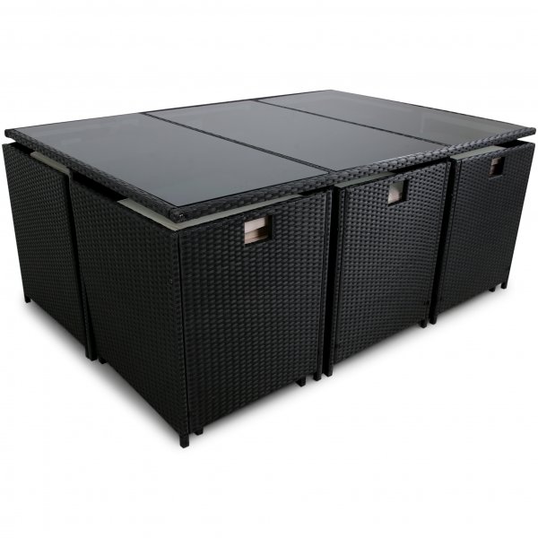 Utematgrupp Skärhamn bord med 10 sittplatser i Konstrotting Utematgrupp Skärhamn bord med 10 sittplatser i Konstrotting