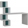 Balance skrivbord 157,5x60 cm - Vit/turkos