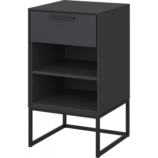 Slimline nachtkastje 1 - Grijs/zwart