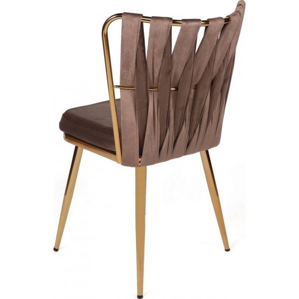 Ensemble de chaises de salle à manger Kozako - Marron clair/or Ensemble de chaises de salle à manger Kozako - Marron clair/or