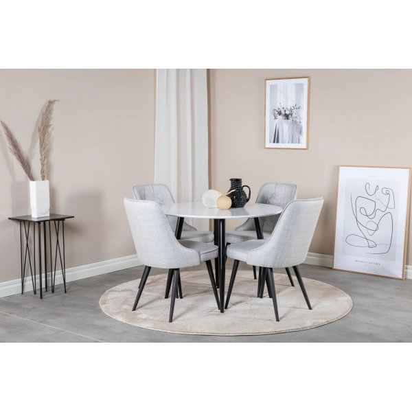 Table à manger Paradis 100 cm - Blanc/noir Table à manger Paradis 100 cm - Blanc/noir