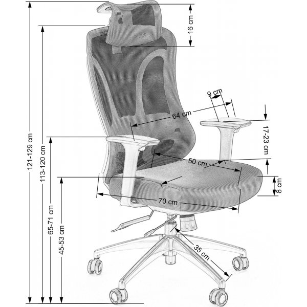 Chaise de bureau Gilberto - Noir