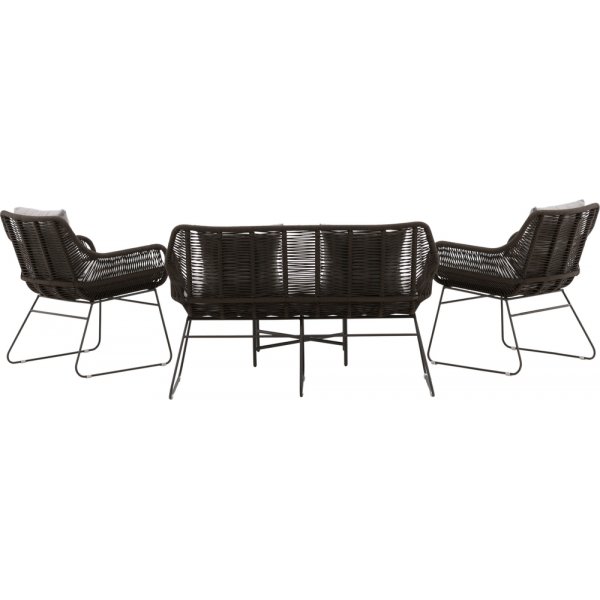 Groupe de canapés Davao - Gris foncé/marron Groupe de canapés Davao - Gris foncé/marron