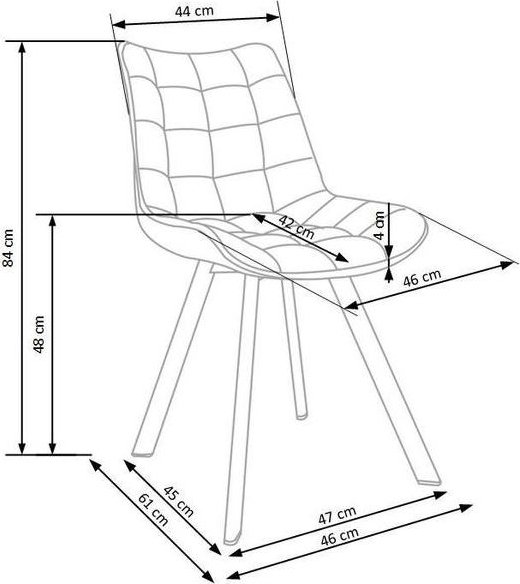 Chaise de salle  manger Gerhard en velours gris fonc