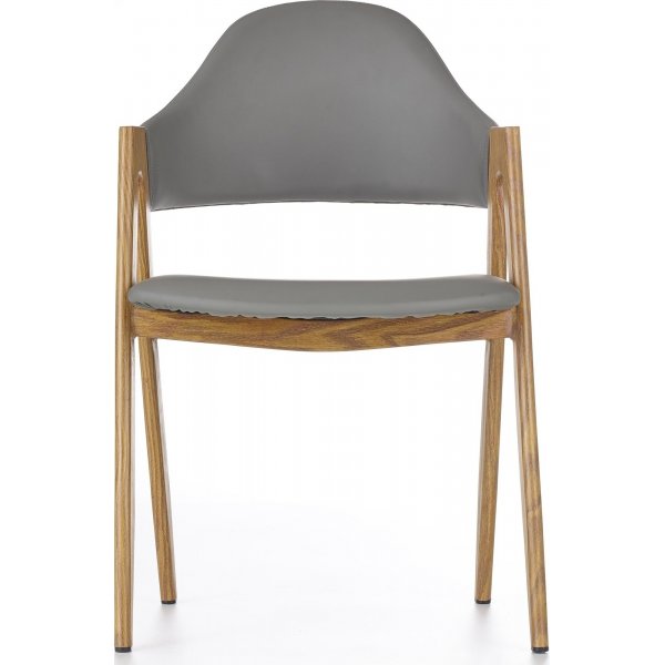 Chaise Pearl - Gris (PU) / Bois + Pieds de meubles Chaise Pearl - Gris (PU) / Bois + Pieds de meubles