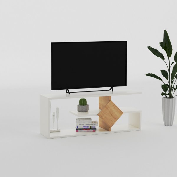 Intens TV-bnk - Vit/ek