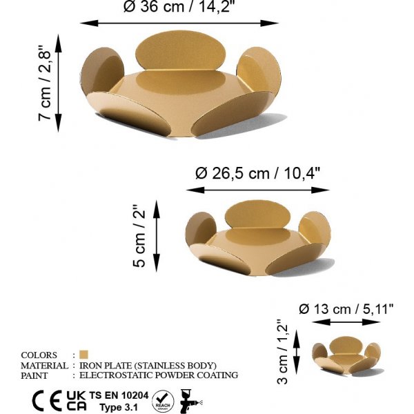 Plat décoratif Rhodes - Or Plat décoratif Rhodes - Or