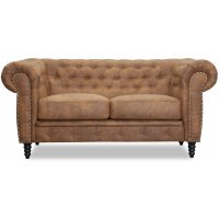 Ashford 2-sits chesterfield - Cognac ecoläder Ashford 2-sits chesterfield - Cognac ecoläder