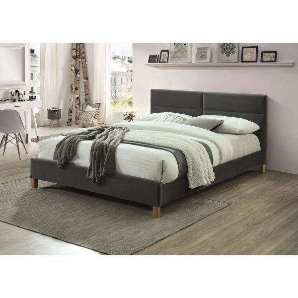 Sierra bedframe 160x200 cm - Grijs fluweel