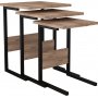 Sali satsbord 32/36/40 x 32/36/40 cm - Svart/furu
