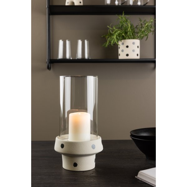 Davida lykta 15 x 29 cm - Svart/Vit