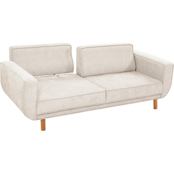 Canapé lit Berjer 3 places - Crème/chêne Canapé lit Berjer 3 places - Crème/chêne