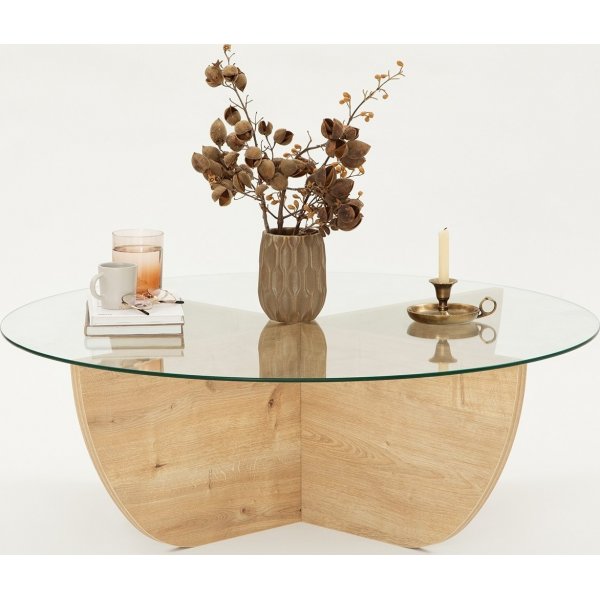 Table basse Lily Ø90 cm - Chêne saphir Table basse Lily Ø90 cm - Chêne saphir