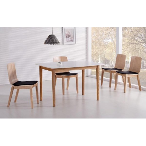 Nesto matbord 120 cm - Svart/Ljust tr