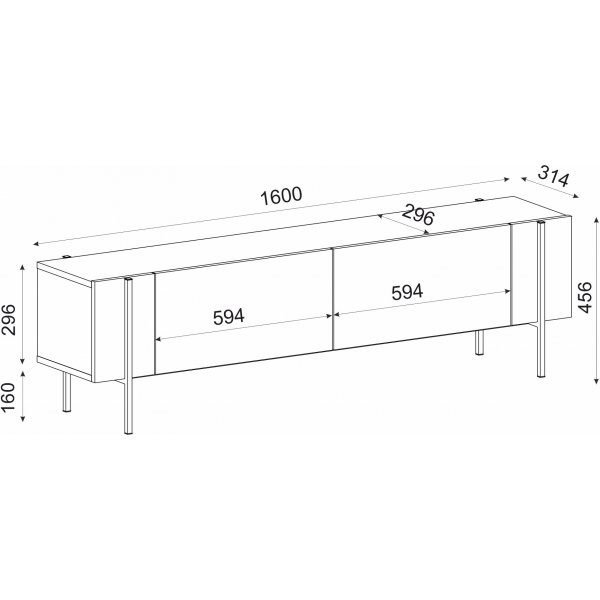 Herman TV-bnk - Antracit