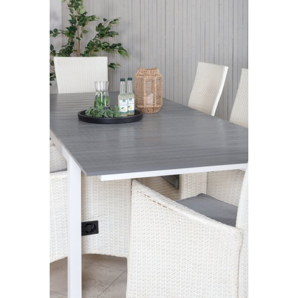 Levels utematgrupp med 6 st Padova stolar - Gr/Vit