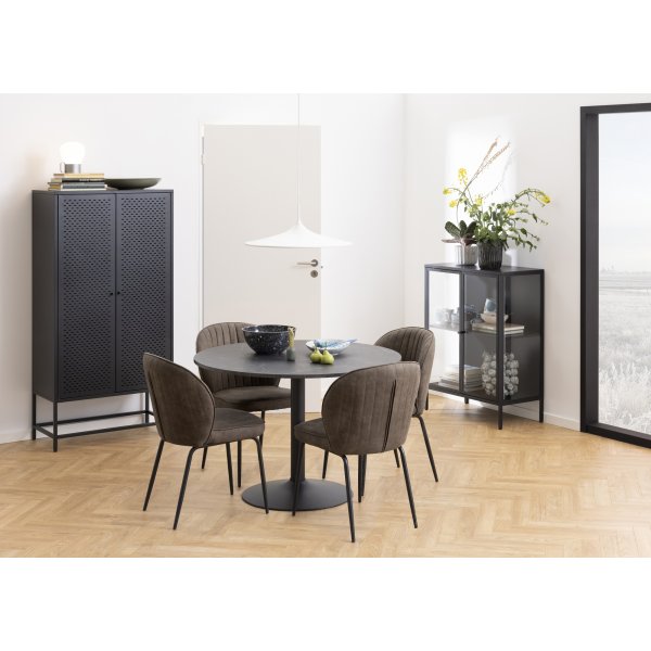 Ibiza eettafel 110 cm - Zwart marmer