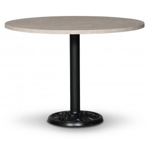 Flair runt matbord Ø105 cm - Svart Mystery E84 fot / Travertin sten Flair runt matbord Ø105 cm - Svart Mystery E84 fot / Travertin sten