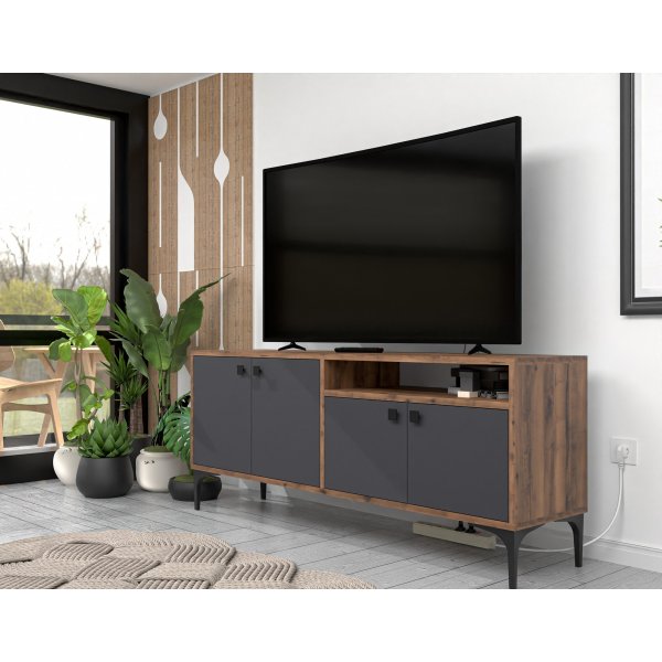 Meuble TV Artemis - Noyer/anthracite Meuble TV Artemis - Noyer/anthracite