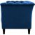 Milton 3-zits Chesterfield bank in blauw fluweel