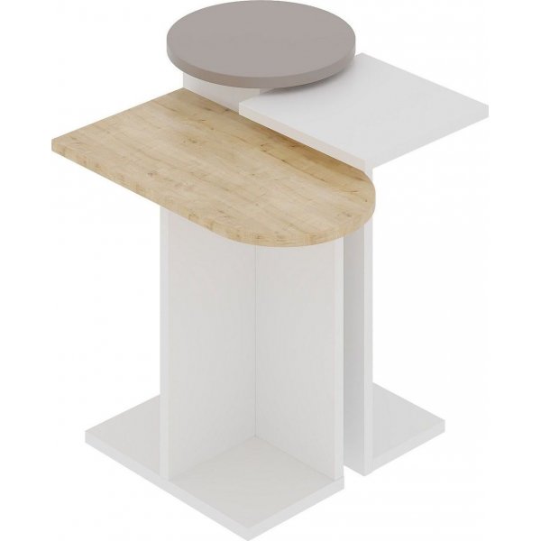 Mund satsbord 51 x 13 cm - Vit/ek/ljus mocka Mund satsbord 51 x 13 cm - Vit/ek/ljus mocka