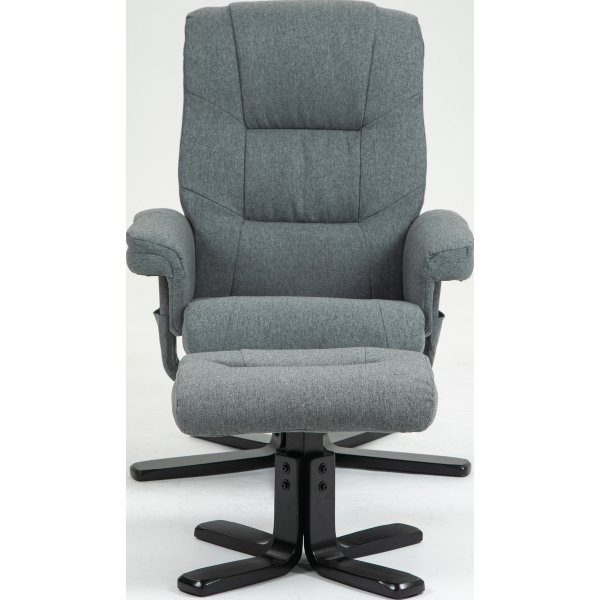 Relaxfauteuil met voetenbank grijs - Oslo Relaxfauteuil met voetenbank grijs - Oslo