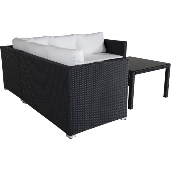 Kuba hörnsoffgrupp - Svart/Vit Kuba hörnsoffgrupp - Svart/Vit