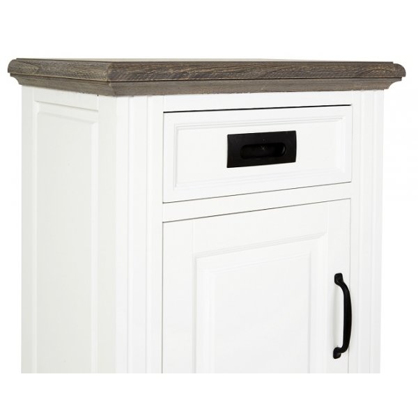 Malou s�ngbord med f�rvaring - Vit/brungr�