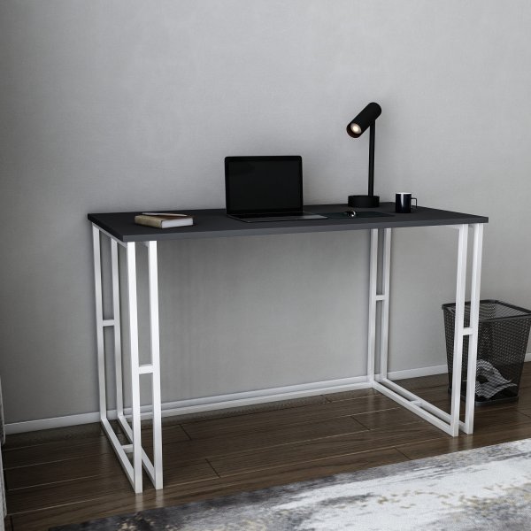 Bureau Kane 120 x 60 cm - Blanc/anthracite Bureau Kane 120 x 60 cm - Blanc/anthracite