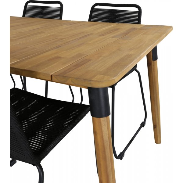 Julian utematgrupp med 6 st Lindos stolar - Svart/Natur Julian utematgrupp med 6 st Lindos stolar - Svart/Natur