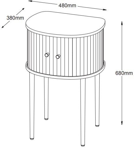 Schuifnachtkastje - Bruin gelakt eikenhout