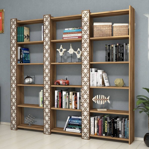 Miesta boekenkast - Walnoot/creme Miesta boekenkast - Walnoot/creme