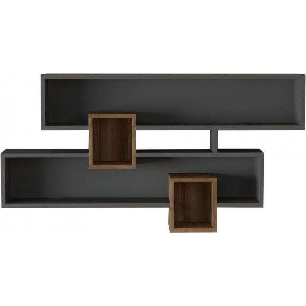 Karen wandplank - Walnoot/antraciet Karen wandplank - Walnoot/antraciet