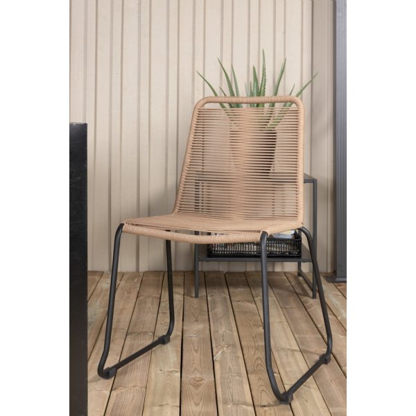 Bois utematgrupp med 6 st Lindos stolar - Beige/Svart Bois utematgrupp med 6 st Lindos stolar - Beige/Svart