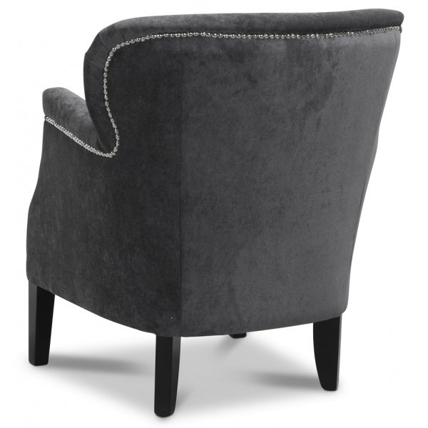 Brisbane tygfåtölj - Grå sammet Brisbane tygfåtölj - Grå sammet