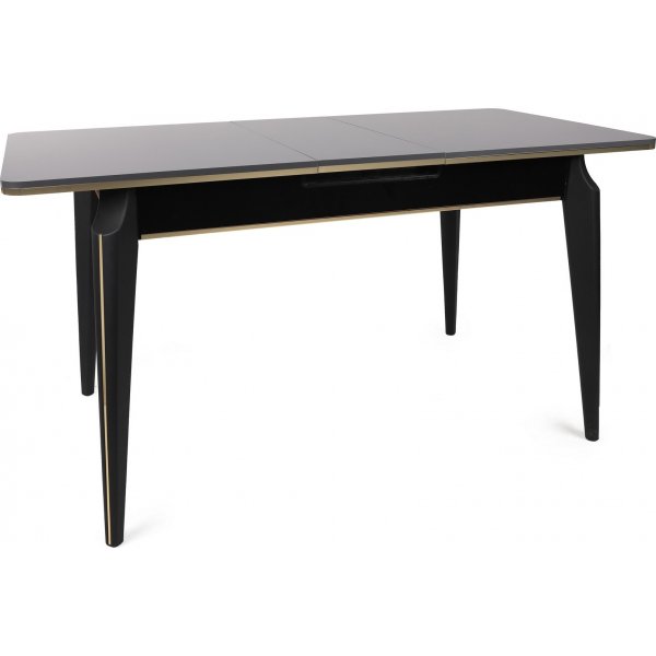 Table à manger Estrela 120-180 x 79 cm - Anthracite/or/noir Table à manger Estrela 120-180 x 79 cm - Anthracite/or/noir